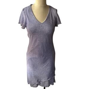 Vintage LA Gal Chiffon Dress Women 6 Paisley Lilac Purple Y2K Fairy Chiffon